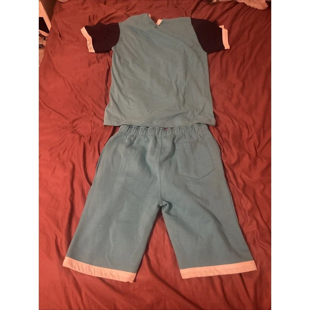 Nike Men's Medium Blue / Light Blue T-Shirt and Drawstring Shorts Set